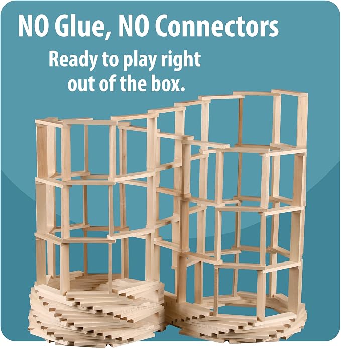MindWare KEVA Maple 200 Plank Wooden Building Blocks Set - Free-Form 3D Structure Building Set for Kids - Image 6