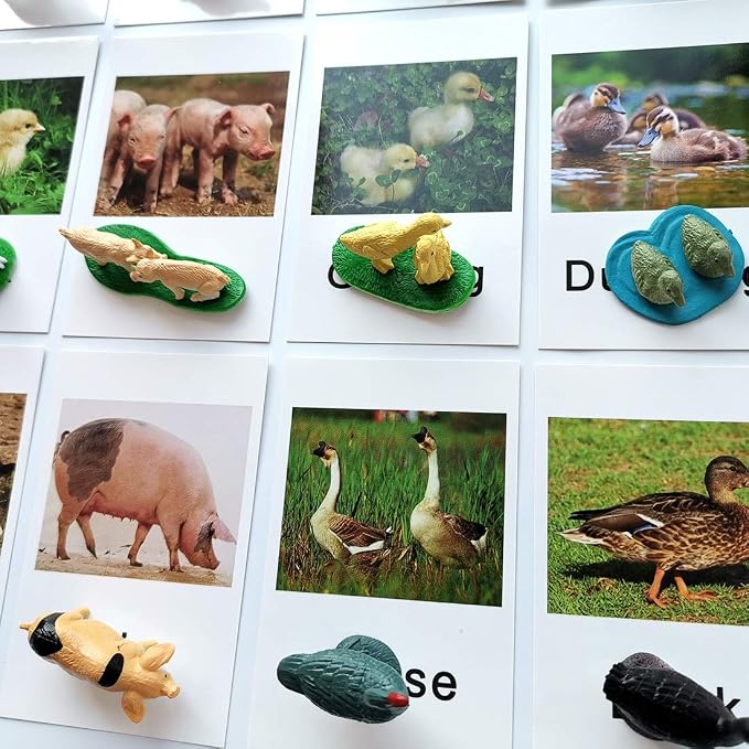 MEROCO Montessori Farm Animals Matching Cards Kids Preschool Toys - Image 6