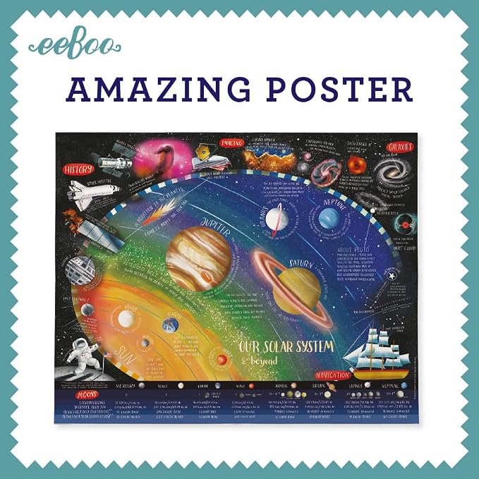 eeBoo Solar System 48 Giant Piece Children's Puzzle, 30" x 24" - Image 3