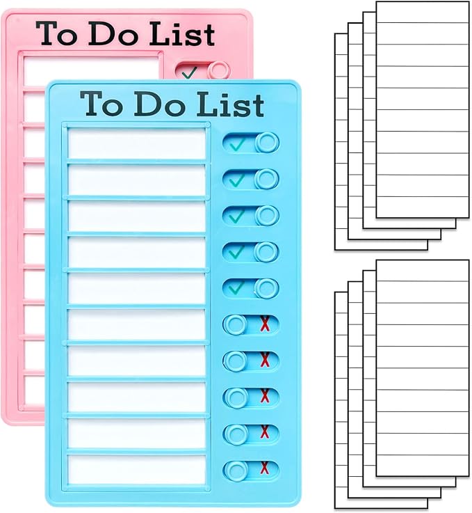 2-Piece Chores Chart for Kids - Reusable Chore List, Removable Checklist Board, Portable to Do List Visual Schedule for Multiple Kids by Tsytyst