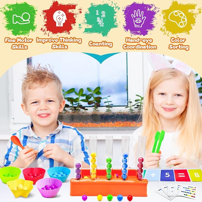 Counting and Color Sorting Toys Set, Preschool Learning Toys - Image 6