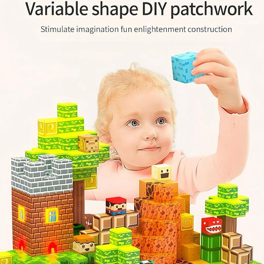 137 Pcs Magnetic Building Blocks, Enhance STEM Learning,Creative Play & Logical Thinking,Durable&Vibrant Color with Light Up Blocks,Ideal for Classroom&Screen-Free Entertainment (Wonderful Adventure) - Image 2
