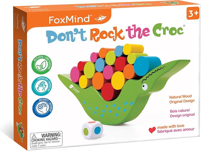 FoxMind Games Don't Rock The Croc, Toddler Boy Girl Games, Kids Games 3-5, Multiplayer 3 Year Old Board Games for Family Fun by FOXMINDFURNITURE
