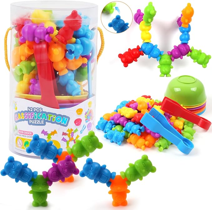 UNIQUE KIDS Stacking Mouse Counting and Matching Game with Sorting Cups – Educational Montessori Toy for Color Classification, Sensory Development, and Learning for Toddlers and Preschoolers Age 3+ by UNIQUEKIDS