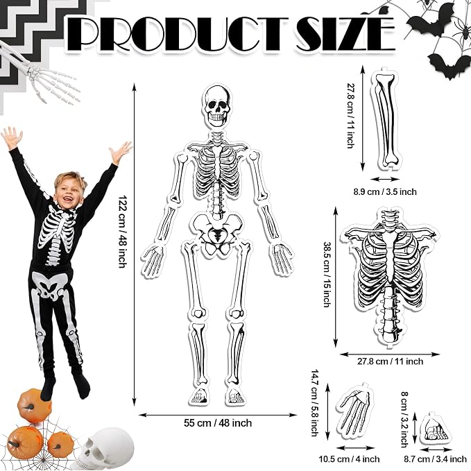 Silipull 15 Pcs Skeleton Floor Puzzle Human Body Double Sided Puzzle - Image 2