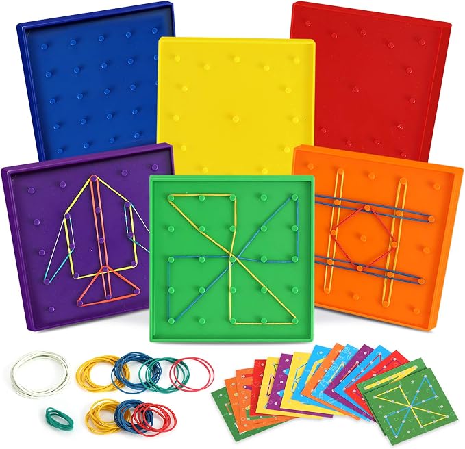 6 Pack Double-Sided Geoboard Math Preschool Classroom Manipulative for Kids by ZaxiDeel