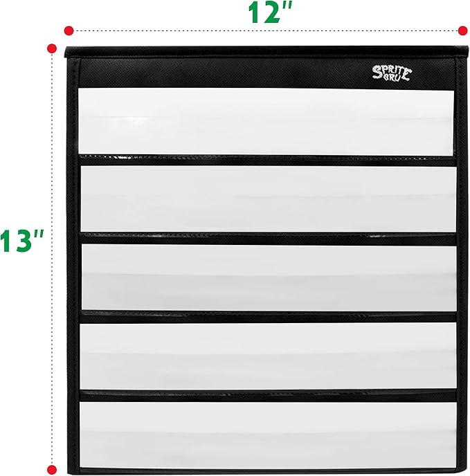Black Tabletop Desktop Pocket Chart with Bonus 20X Dry Erase Cards. Double Sided and Self-Standing (13” X 12”) - Image 2