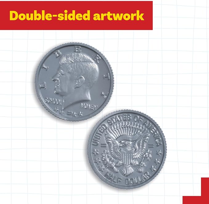 Learning Advantage Play Coins, Half-Dollars, Set of 50 Plastic Coins - Image 6