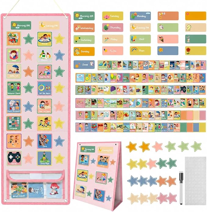 Pink Visual Schedule for Kids with Autism - 174 Picture Cards by Unknown