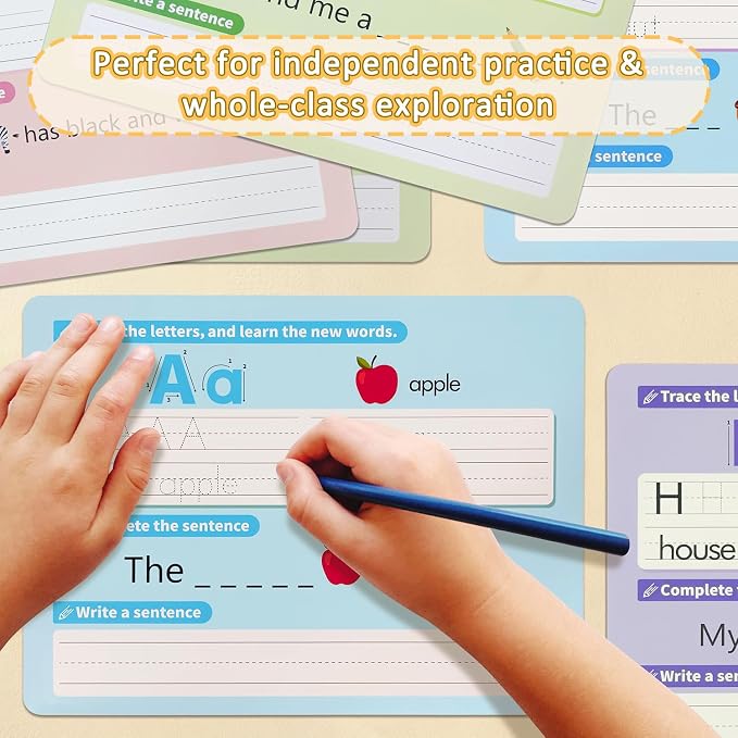 Alphabet & Number Practice Dry Erase Sheets A-Z Letters & Numbers 1-10 | Perfect for Preschool, Homeschool & Kindergarten - Image 4
