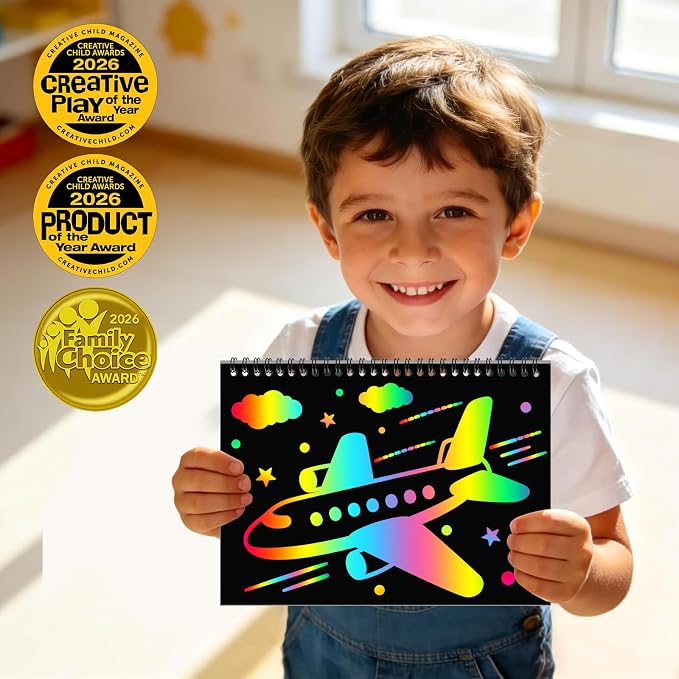 ZMLM Scratch Paper Art-Crafts Gift: 2 Pack Rainbow Notebooks Supplies Toys - Image 3