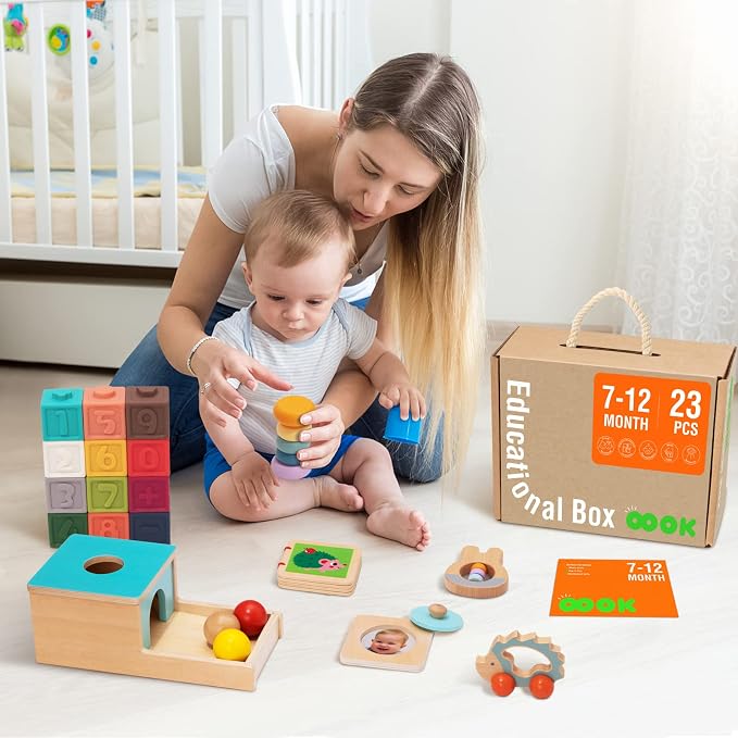 TOOKYLAND Montessori Toys for Babies 6-12 Months, 7 in 1 Learning Toy Set - Image 3