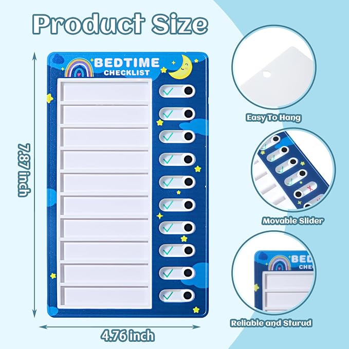 4Pack Upgraded Chore Chart for Kids - Morning Bedtime Daily Routine Chores Chart for Kids with Checklist, Kids Chore Chart, Visual Schedule for Kid Chore Board ADHD Tools for Kid Sliding Chore Chart - Image 7