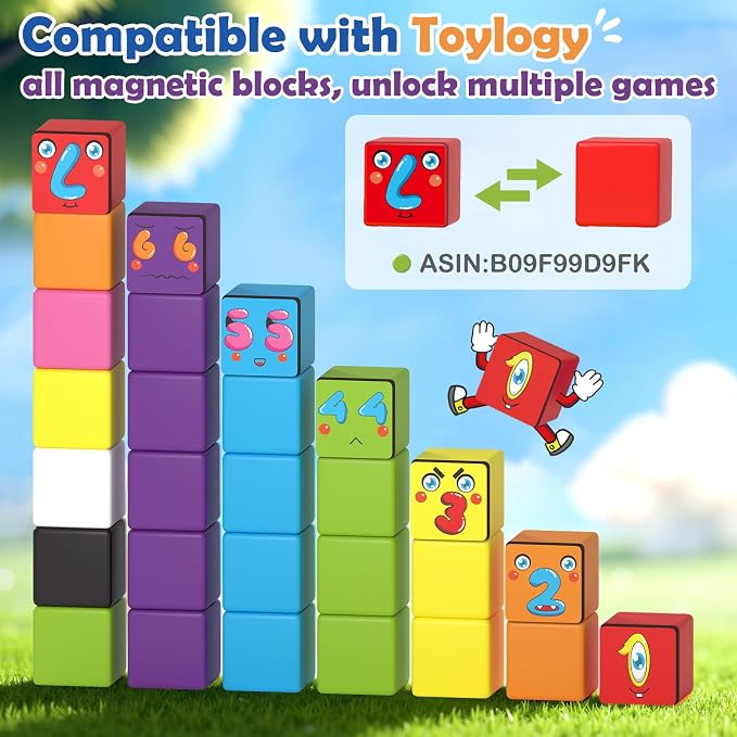Magnetic Blocks World Number Building Cubes for Toddlers Age 3+ Boys Girls - Image 4