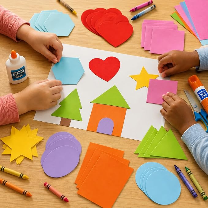 120 Color-Coded Paper Shape Cutouts, 8 Shapes, 3.9-Inch - Image 5