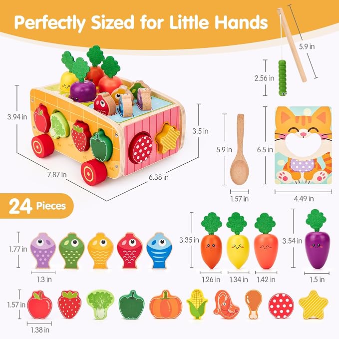 hahaland Montessori Toys 18 Month Old Girl Gifts, Wooden Toddler Toys 2-3 - Image 8