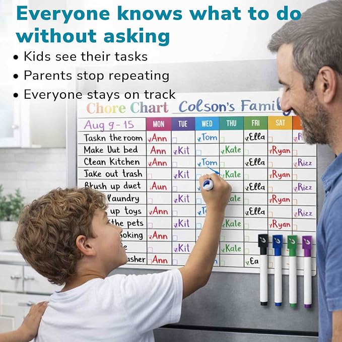 Magnetic Chore Chart for Kids at Home - Gift Reward Visual Schedule Chart - Image 4