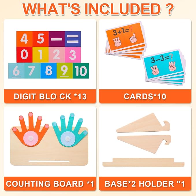 BSADIY Math Manipulatives Number Counting Blocks Toys for Kids 3-5 - Image 6