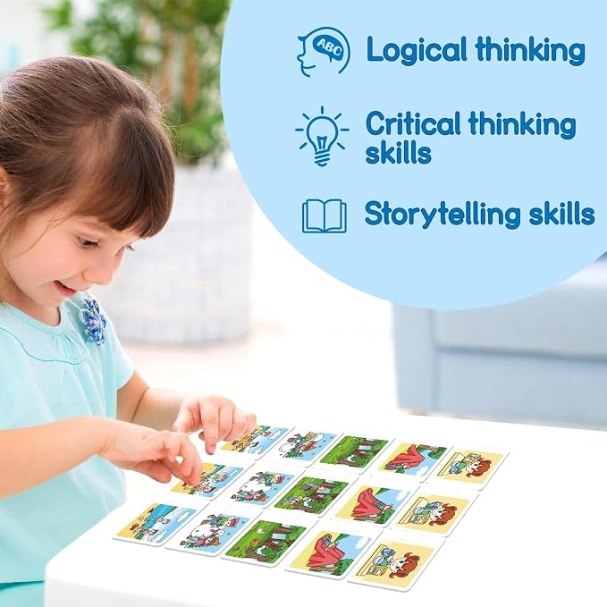 Broytain Sequencing Puzzle Cards,Sequence Game for Kids,Toddler Puzzle,Speech Therapy Toy,Autism Learning Materials,Storytelling,Social Skill,Sentence Building,Learning Activities for 3 4 5 6 Year Old - Image 6