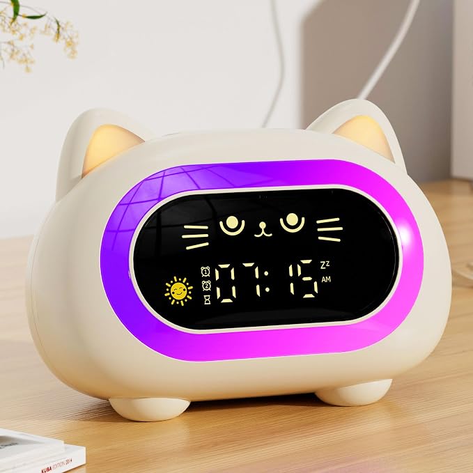 Honesorn Kids Alarm Clock Toddler Sleep Training Clock with 10 Night Lights by Honesorn