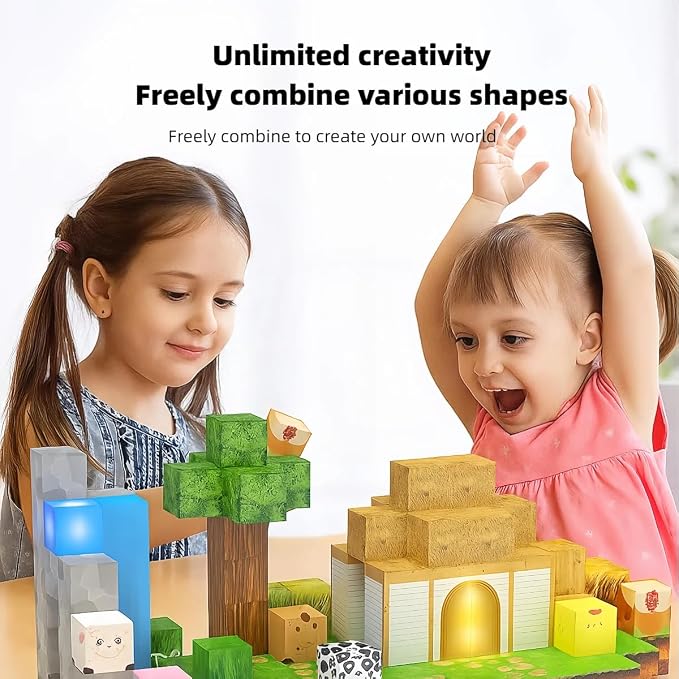 138 Pcs Magnetic Building Blocks, Enhance STEM Learning, Creative Play & Logical Thinking, Durable & Vibrant Color with Light Up Blocks, Ideal for Classroom & Screen-Free Entertainment (Forest Farm) - Image 2