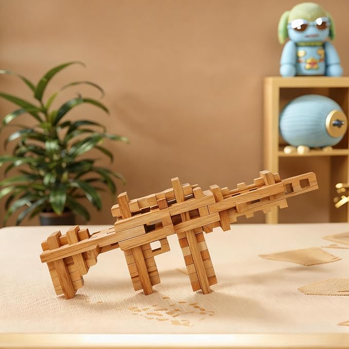 STEM Wooden Building Blocks, Toy Gun Style - Image 2