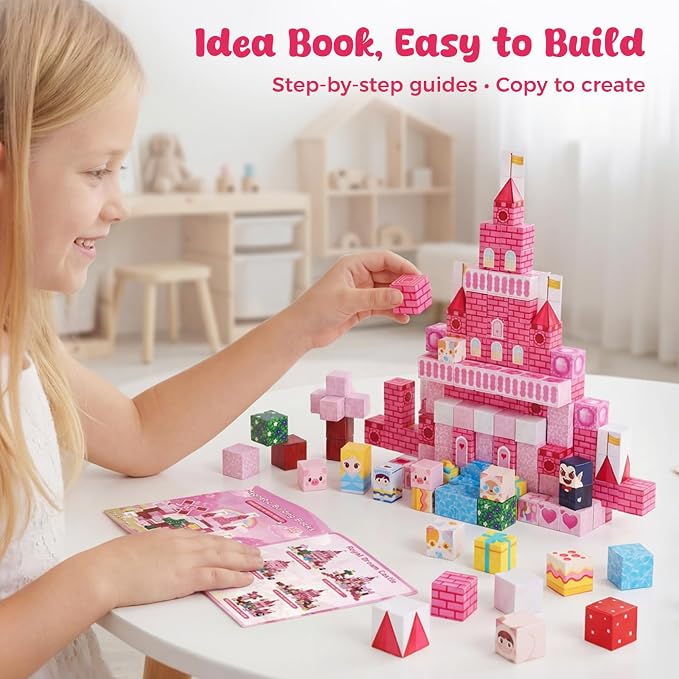3 otters 150PCS Magnetic Blocks, with a Storage Bag, Princess Castle - Image 4