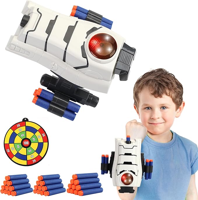 Star & Wars Stormtrooper Toys Foam Blaster for 5 6 7 8 9 + Year Old Boys, Superhero Power Blast Gauntlet Toys with 30 Darts for Costume & Role Play Gifts for Birthday Christmas