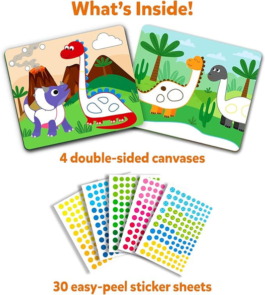 Skillmatics Dot It Sticker Art - Dinosaurs, Mess-Free Fun for Kids, 500+ Stickers, Craft Kits, DIY Scrapbooking Activity, Travel Toys, Gifts for Boys & Girls Ages 3, 4, 5, 6, 7