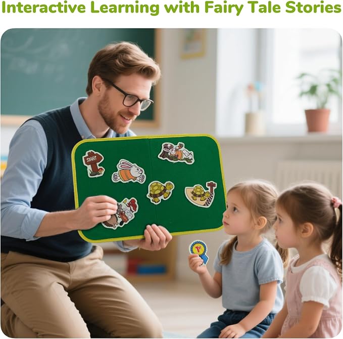 CHEFAN Felt Board Story Set, Flannel Board Stories for Toddlers Preschool, Three Little Pigs, Goldilocks and Three Bears, Hansel and Gretel, The Hare and Tortoise - Image 3