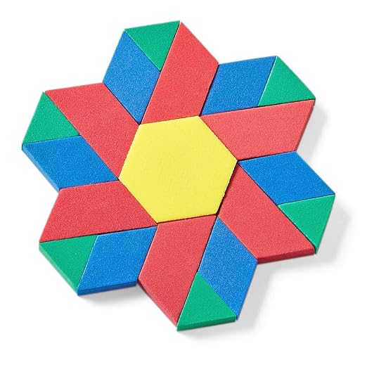 hand2mind Foam Pattern Blocks Set, Geometric Manipulatives and Sorting Shapes for Preschool and Kindergarten, Set of 250 - Image 6