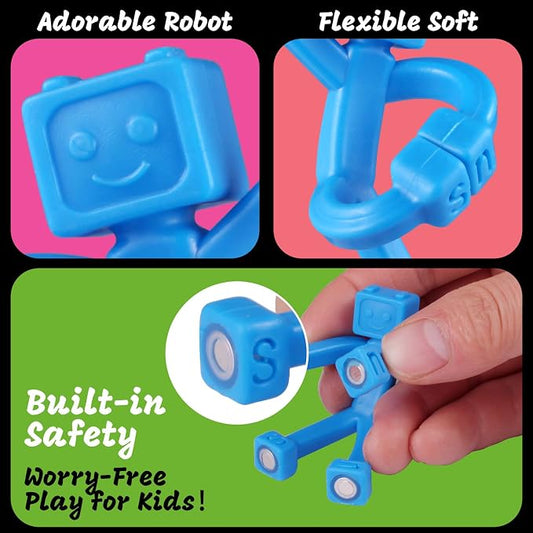 6pcs Magnetic Robote Figures for Kids 3-8 Travel STEM Fidget Toy - Image 2