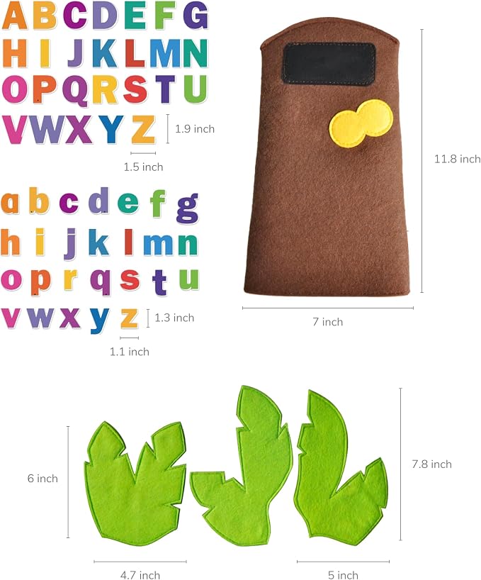 CHEFAN Felt Letter Tree Freestanding Coconut Tree Alphabet Game Set Props from The Childhood Favorite Book for Early Education - Image 2