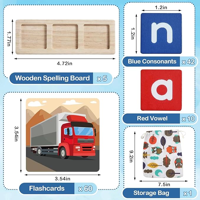 CVC Word Spelling Games, Learning Toys Gifts for 3 4 5 6 Year Old Kids - Image 7