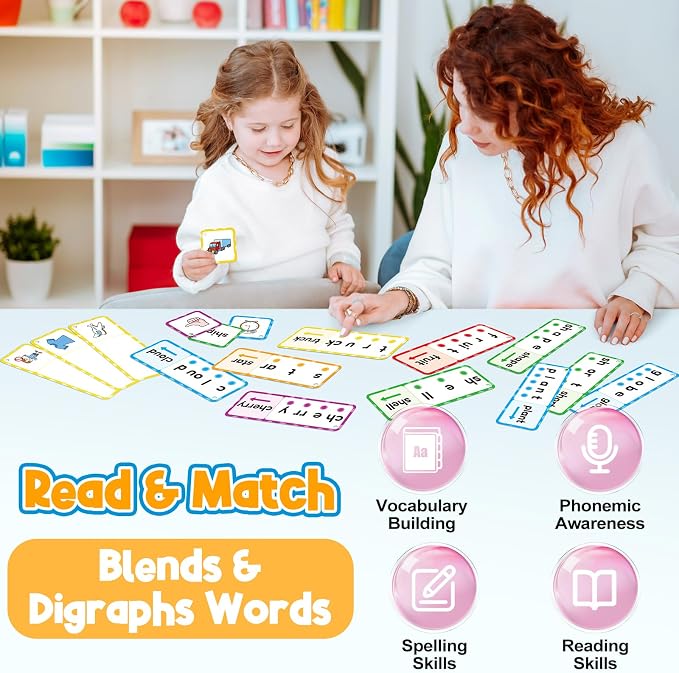 Blends & Digraphs Cards,Phonics Games,Learn to Read,Speech Therapy Toys for Toddlers Kids,Sight Word Games Spelling Reading Learning,Kindergarten Preschool Learning Activities,Educational Toy - Image 7