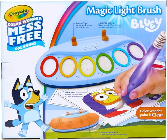 Crayola Bluey Color Wonder Magic Light Brush, Mess Free Painting Station for Kids, Gifts, Toddler Bluey Toys & Activities, Ages 3+ - Image 4