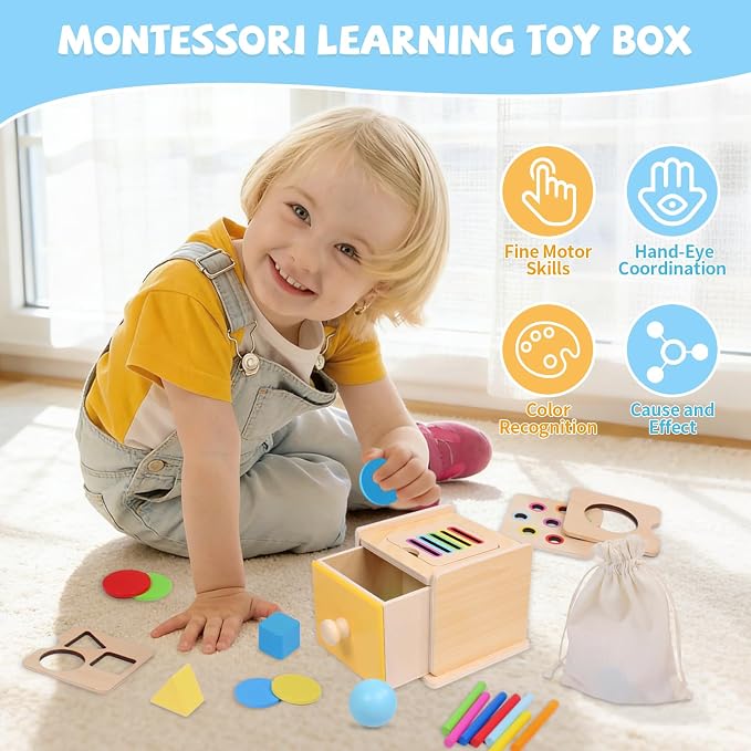 YHHYTOY Montessori Toys for 1+ Year Old, Object Permanence Coin Box - Image 2