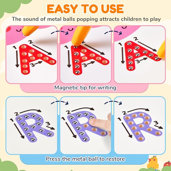 JoyCat Magnetic Animal Letter Tracing Board, Double-Sided ABC Writing Toy - Image 4