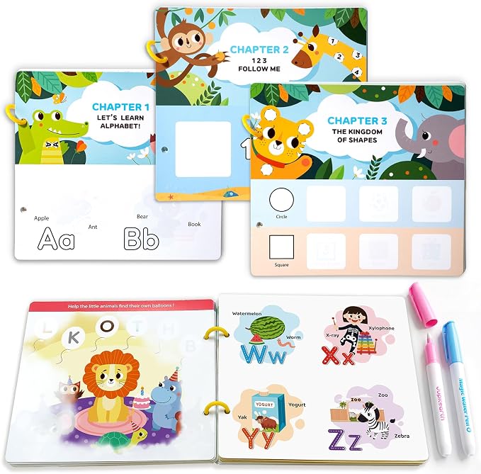JUPITEARTH 3Pack Mess Free Coloring Book Set for Toddlers（28 Pages） by JUPITEARTH