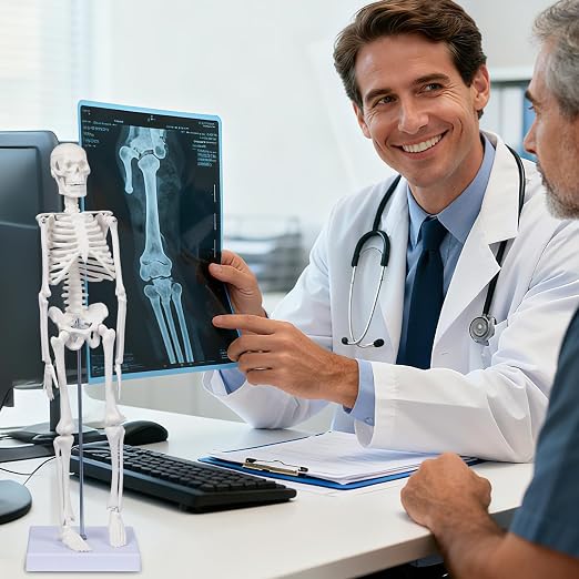 Human Skeleton Model for Anatomy: 17"H Mini Human Body Model with Movable Arms, Legs & Sturdy Stand, Scientific Bone Model for Teaching & Simpl Display - Image 7