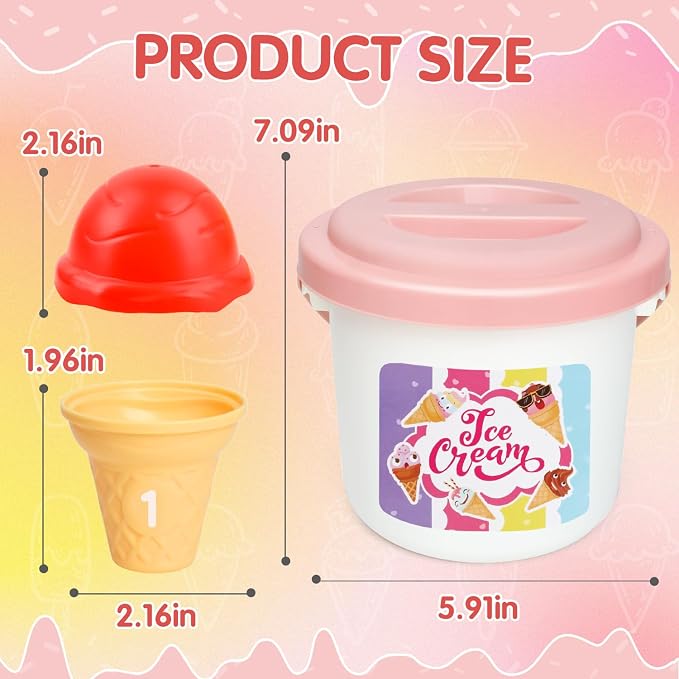 Ice Cream Toy Counting and Color Sorting Set for Toddlers, Montessori Preschool Kindergarten Learning Activities Fine Motor Skill Toys, Number Math Games Learning Toy Gifts for Kids Boys Girls Age 3-5 - Image 3