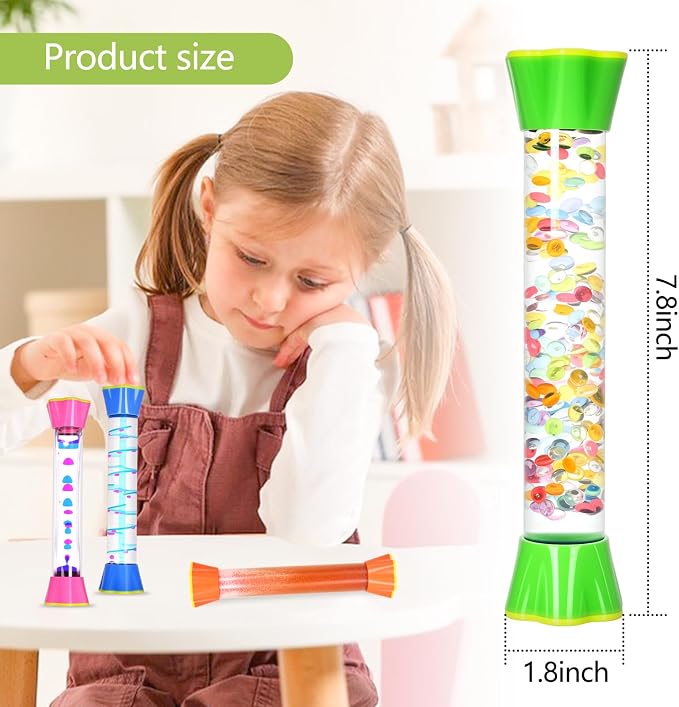 Sensory Tubes 4 Pack - Liquid Motion Bubbler Toy - Image 2