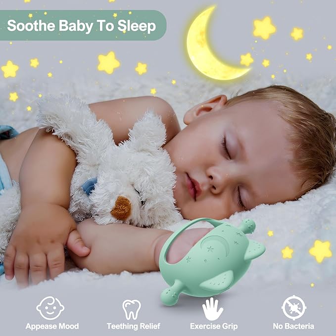 Baby Teether Toys,Silicone Teething Toys for Babies 0-6 Months,Never Drop Baby Chew Toys for Teething Relief, Teething Pacifiers,Baby Toys 0-6 Months,Ideal Gifts for Baby Shower（Cartoon Cat
