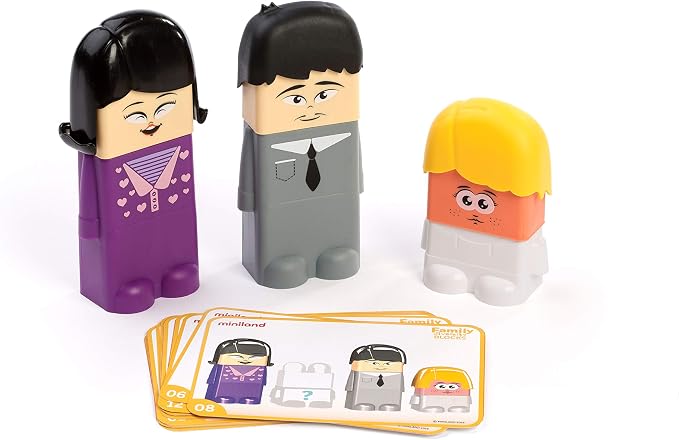 Miniland Family Diversity Blocks Game for Children from 3 to 6 Years. 33 Pieces, 12 Activity Sheets and 1 brochure. Compatible with Emotiblocks and Job Blocks. Made in Spain - Image 7