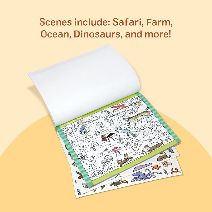 Melissa & Doug Seek & Find Sticker Pad – Animals, 400+ Stickers & 14 Scenes to Color, Search & Find Sticker Activity Pad for Coloring & Matching, Creative Learning Toys for Kids 4+ - FSC Certified - Image 7
