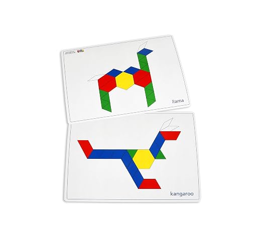 LEARNING ADVANTAGE Pattern Block Cards - Set of 20 Double-Sided Cards - Early Geometry for Kids - Teach Creativity, Sequencing and Patterning - Image 6