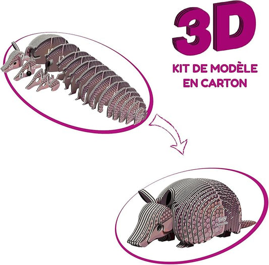 Eugy Armadillo 3D Puzzle - 42 Piece Eco-Friendly Educational Toy Puzzle for Boys, Girls & Kids Ages 6+