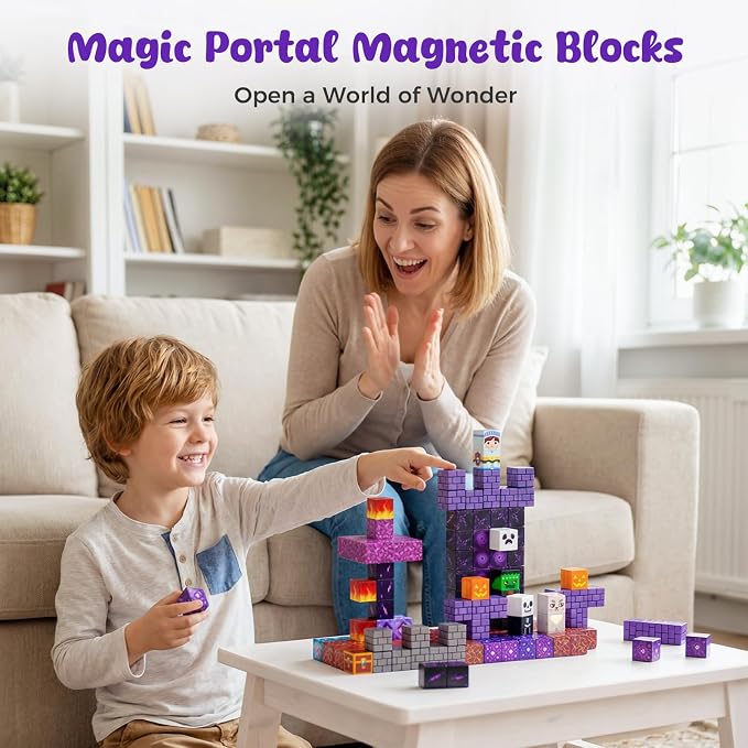 3 otters 150PCS Magnetic Building Blocks, with a Storage Bag, Portal - Image 2