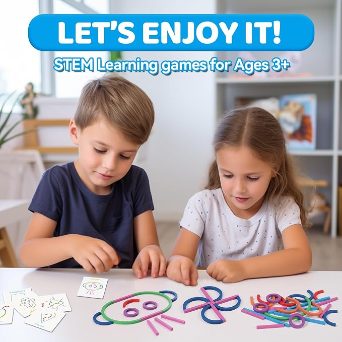 STEM Montessori Puzzle Toy for Kids– Creative Shape Matching & Ring Stacking Set, Hands-On Learning Educational Game for Fine Motor Skills, Preschool Classroom Essentials Ages 3-6 - Image 3