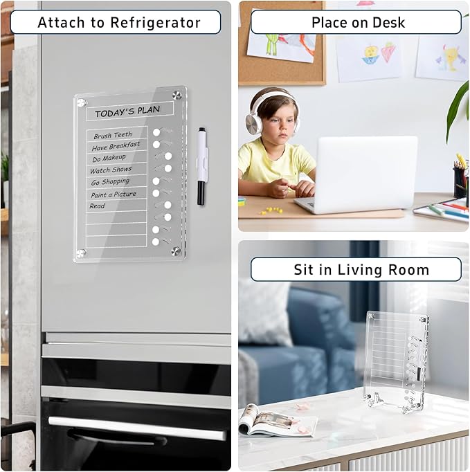 NiHome Chore Chart for Kids & Adults, Magnetic to Do List Board w/Stand - Image 5